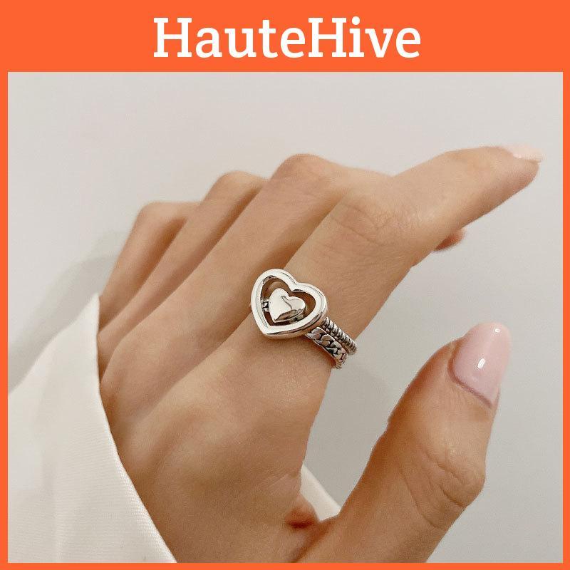Elegant Korean Style Hollow Heart Shaped Ring For Women Perfect For Gifts