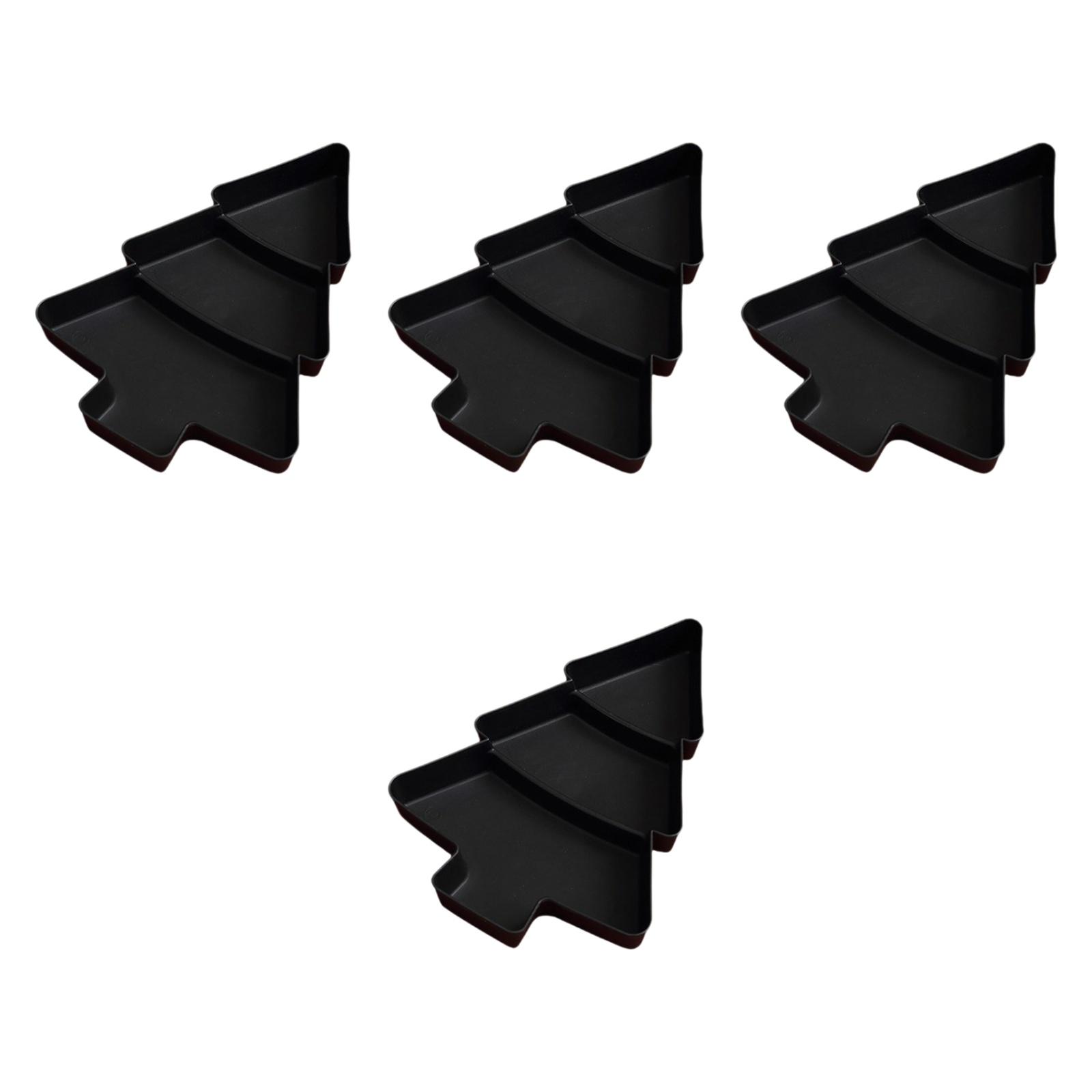 

4 шт. подносы для закусок подносы для закусок рождественский декор дорожная коробка 3 отделения поднос для закусок орехи подносы для десерта чёрный