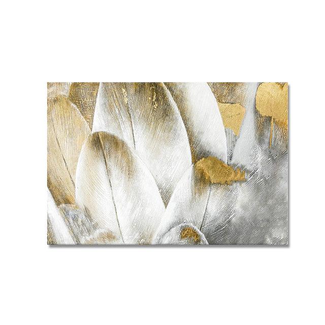 

Холст с золотым пером: Современная роскошь для спальни и гостиной 20X30 frameless