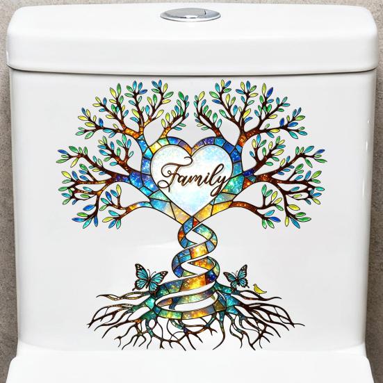 Tree of Life Toilet Cover Sticker Waterproof Toilet Lid Tank