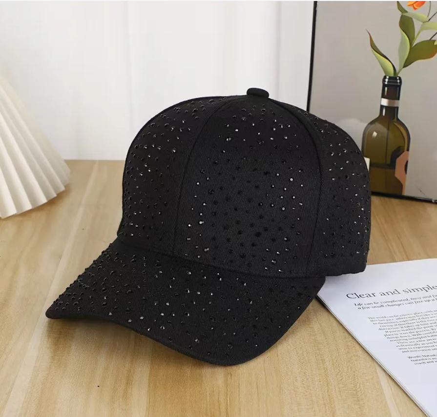 New Trendy Versatile Popular Style Baseball Cap with Rhinestones, High Top and Hard Top