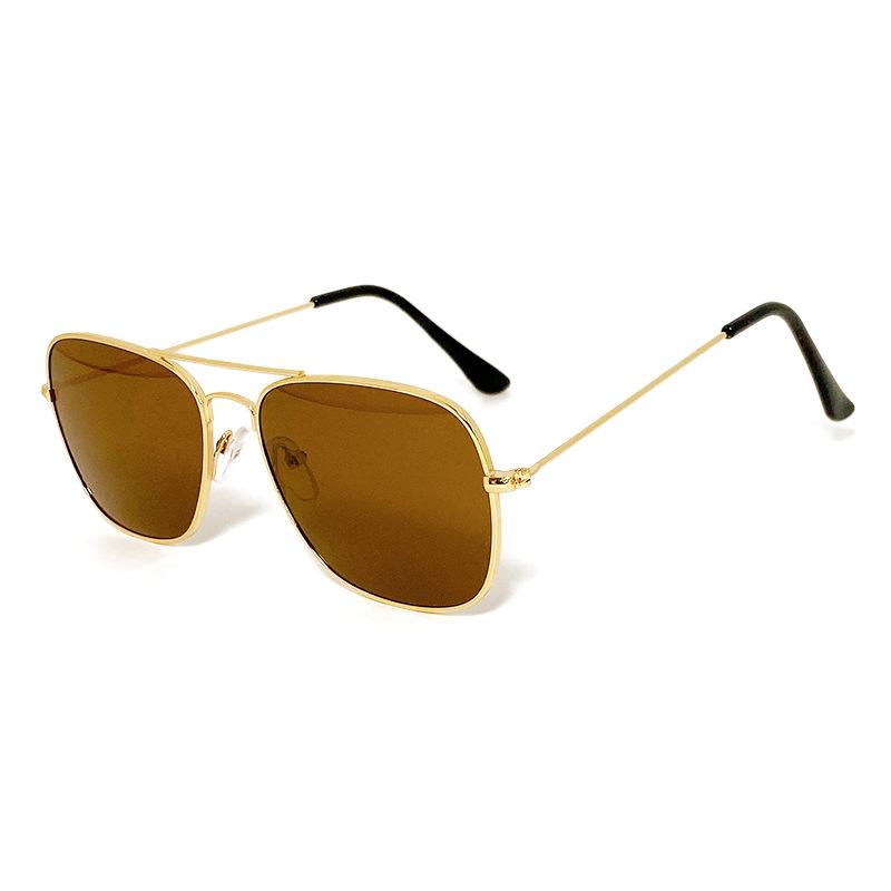 Premium Brown Luoyi Sunglasses, Metal Wind Double Beam Driving Outdoor Versatile Sunglasses