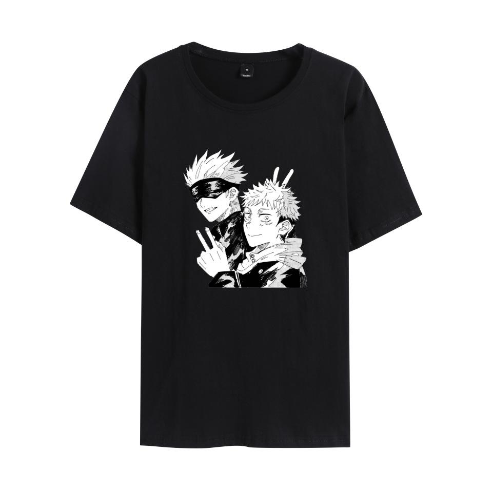 

Jujutsu Kaisen Anime Print T Shirt for Women Men Fashion Clothing Short Sleeve O-neck Tops T-shirts XS чёрный