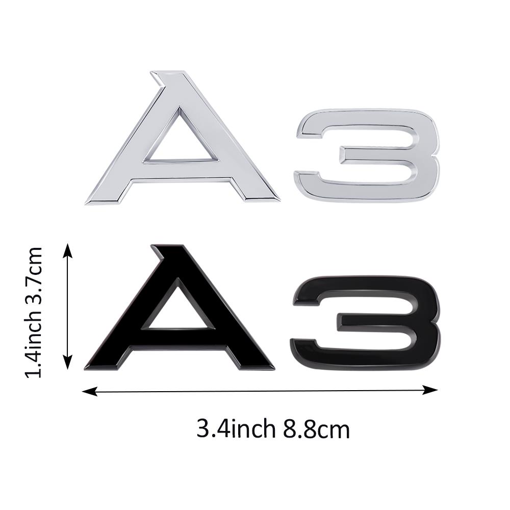 Black/Silver Letters Numbers A3 A4 A5 A6 A7 A8 Emblem for I8 Car Trunk Fender Nameplate Logo Sticker Auto Styling Accessories O9s4