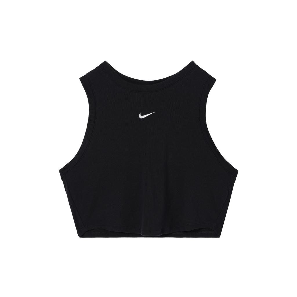 New Nike Logo embroidered Ribbed Cop Top FB8280-010