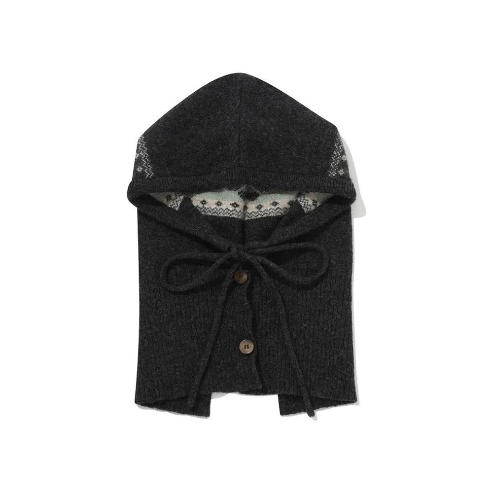 WOMAN Cloverheart Jacquard Angora Balaclava Dark Gray CO2504CA78DG 279643 F