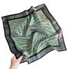 Spring new plaid plain crepe satin printed silk scarf women's light luxury mulberry silk scarf square scarf