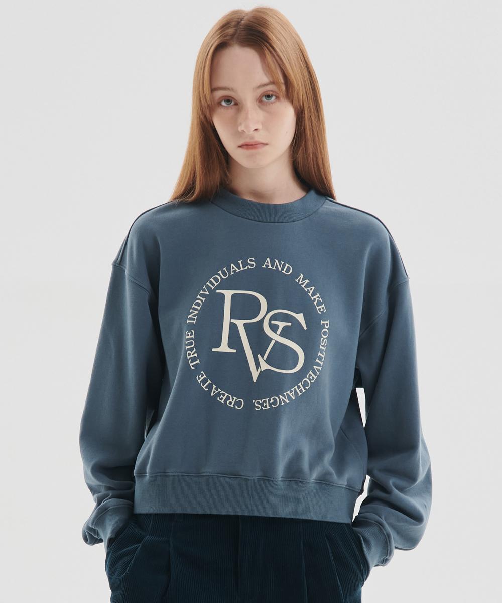 Синяя укороченная толстовка с логотипом Raverous Campus 1