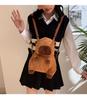 School bag, capybara capybara plushie, plush cartoon double shoulder backpack, cute warm gift for girls, crossbody bag