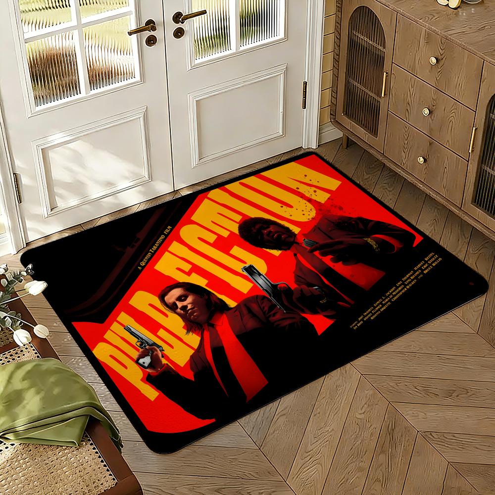 Pulp Fiction Floor Mat Soft Thickened Absorbent Non-Slip Bedroom Living Room Door Mat Home Decor Flannel Rugs