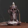 Skull Shape Backflow Incenses Cones Holder, Ceramics Furnaces Incenses Burners Holder for Home Craft