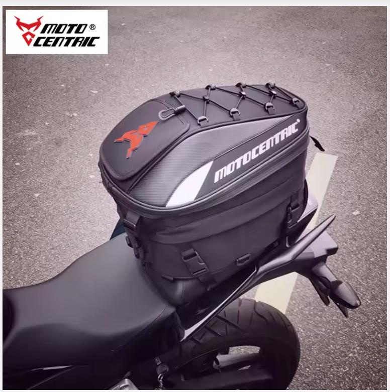 MOTOCENTRIC Motorcycle Back Seat Bags Waterproof Tail Bag Rear Seat Bag Multifunctional Motorbike Helmet Bag Moto Rider Backpack