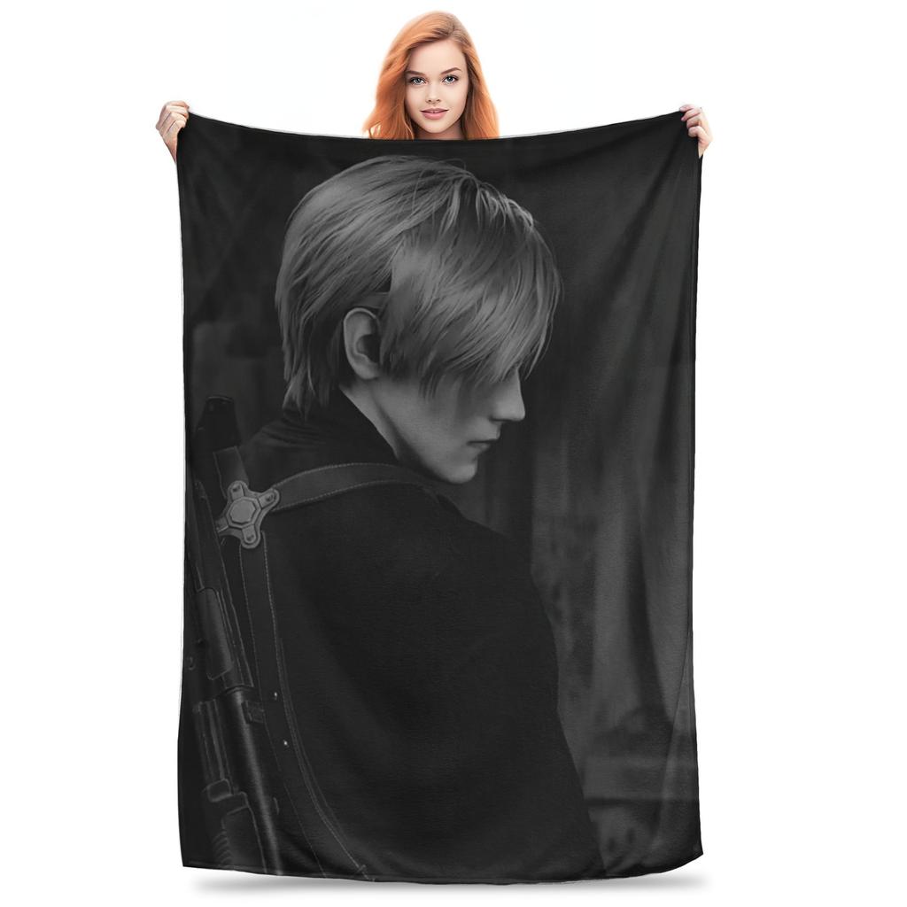 L-Leon Kennedy Game Blanket Portable Fleece Sofa Throw Blanket for Couch Bedding Travel Throws Bedspread Quilt