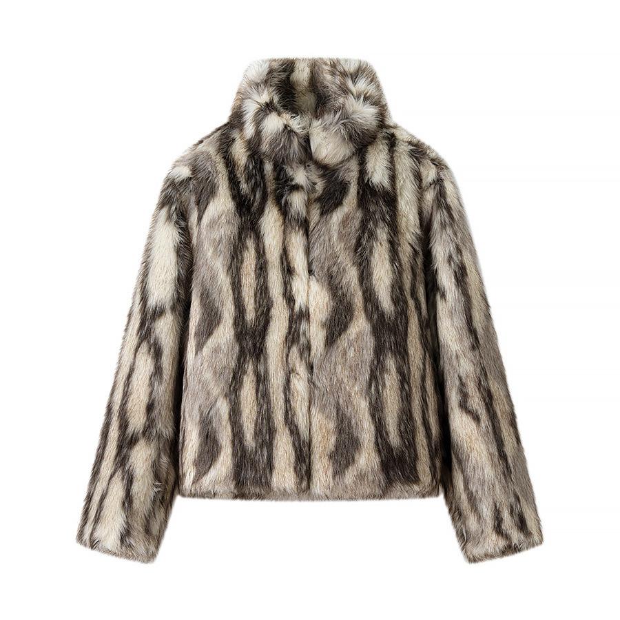European and American style, new women's clothing, fashionable, casual, versatile, fashionable, imitation fur coat