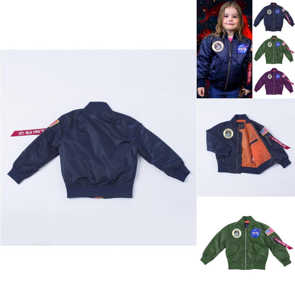 Prémiová kvalita dětské bundy bomber Nasa s klasickým pilotním designem Ma1