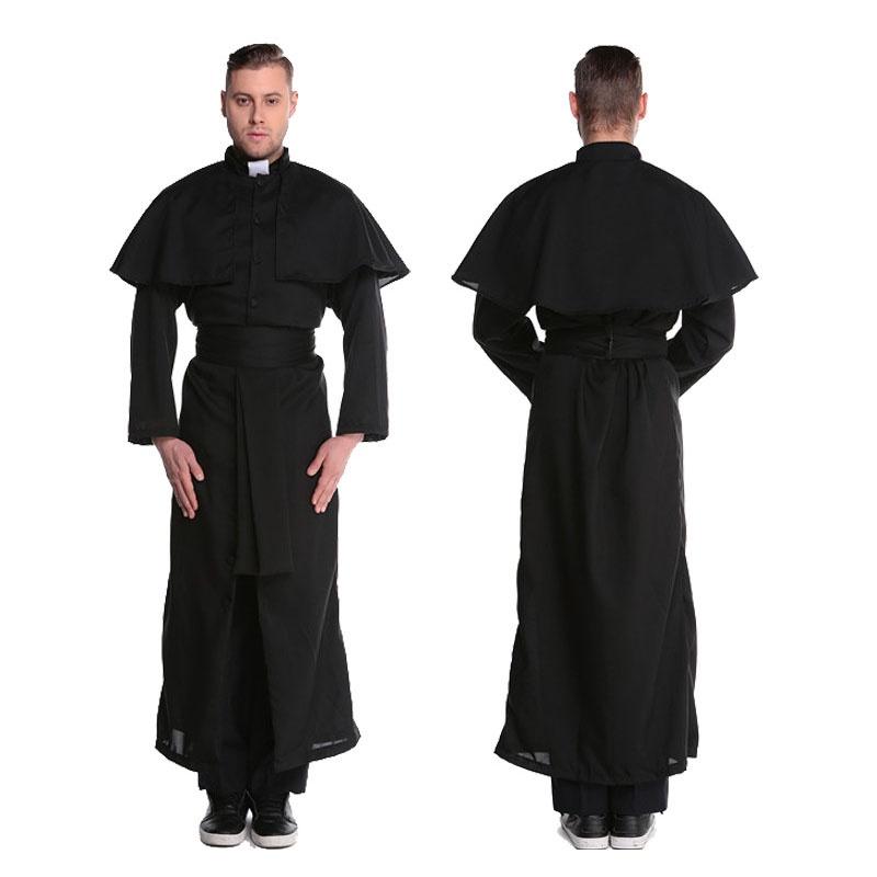 Stock Women Fancy Dress Nun Priest Sister Adult Cosplay Halloween Costume