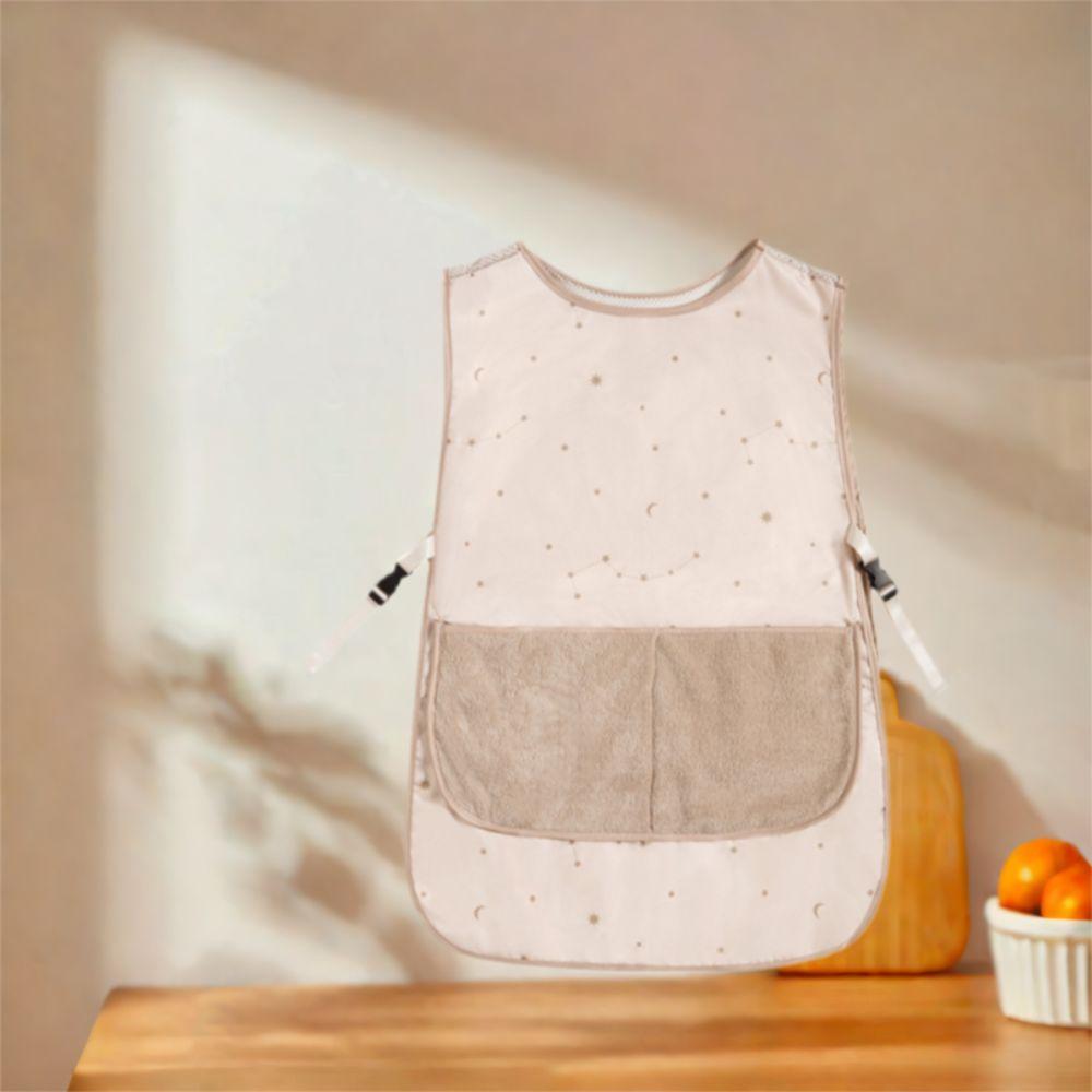 Hand Washable Oil-proof Apron Polyester Waterproof Smock Portable Stain-Resistant Apron  Housework