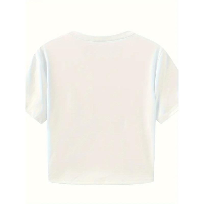 Taille Européenne [T-shirt Imprimé Floral] 1PCY2K Style T-shirt Rose pour Femme Imprimé Fleur de Lys - Disposition Florale Centrale Large Peinte à la Main -