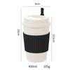 450ML Coffee Cups With Lids Wheat Straw Reusable Portable Coffee Cup Dishwasher Safe Coffee Mug Coffee Tea Travel Cups