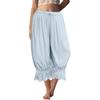 Damen Spitzenbesetzte Lange Rüschen Vintage Weitbein Hose Sommer Strand Reise Urlaubshose