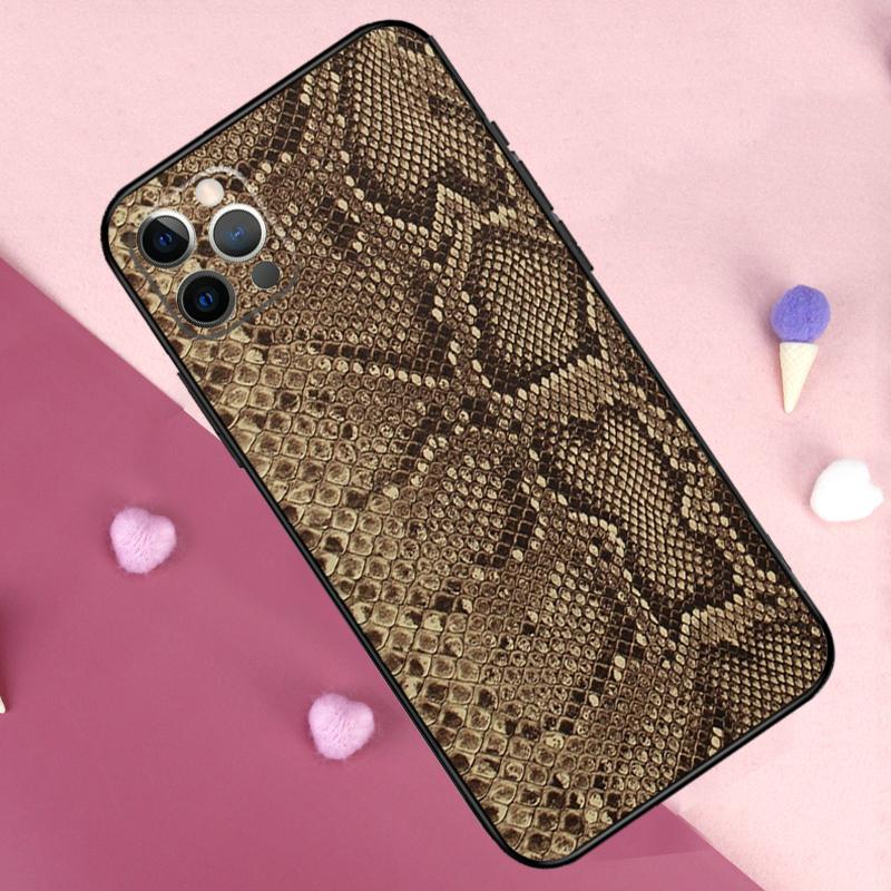 Snake Skin Phone Case For iPhone 17 Pro Max 11 14 15 16 Pro Max Plus 12 13 Mini 16e 17 Air Back Cover