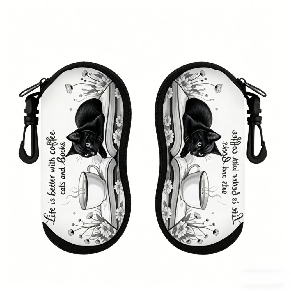 

Musical Theme Sunglasses Case Staff Music Notation Eyeglass Holder Lightweight Portable Eyewear Bag with Keychain
