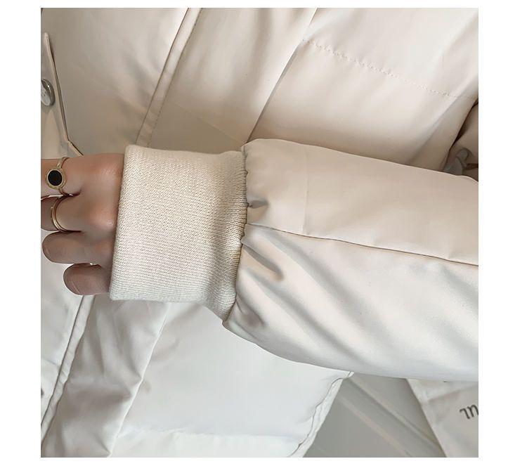 Women's Mid-Length Winter Cotton Jacket with Fur Collar - Korean Style Loose Fit, Plus Size Available