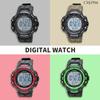CREPHA Digital Watch TELVA Multifunctional Water Resistant Stopwatch Large Screen Urethane Strap Khaki Sports Watch (Klepha) (5 ATM) Men's TE-D281-KH