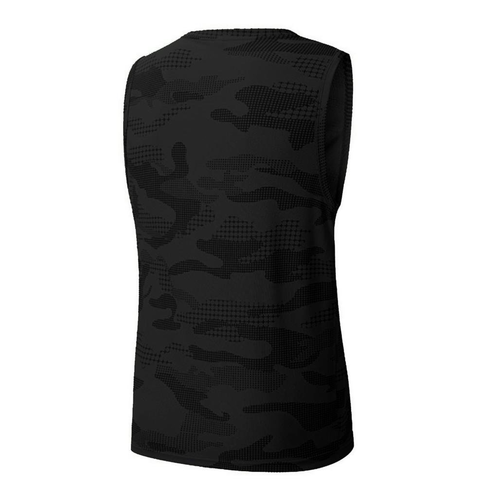 Men Sleeveless Athletic Tank Top Crew Neck Camo Print Lightweight Breathable Quick Dry Sports Shirt for Training Running Gym
