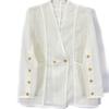 PUBLIC TOKYO White 162353003 Mesh Collarless Jacket Jacket FREE whiteUsed