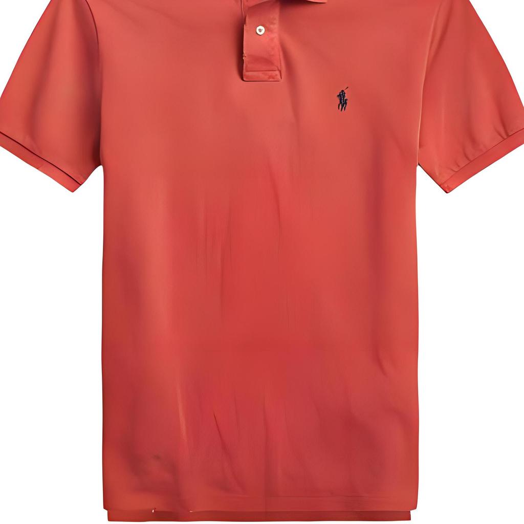 Polo Ralph Lauren Solid Logo Pony Embroidered Casual Short Sleeve Polo Shirt Men Tops Dark-Orange 710670136-043