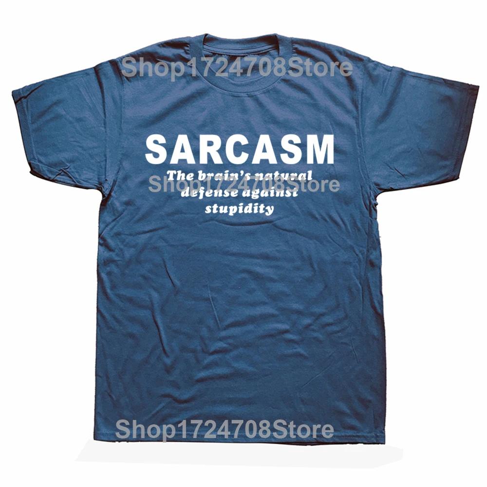 New Summer Style Sarcasm Brains Natural Defense Against Stupidity Tshirt Funny T Shirt Men Short Sleeve Humor Top Tees