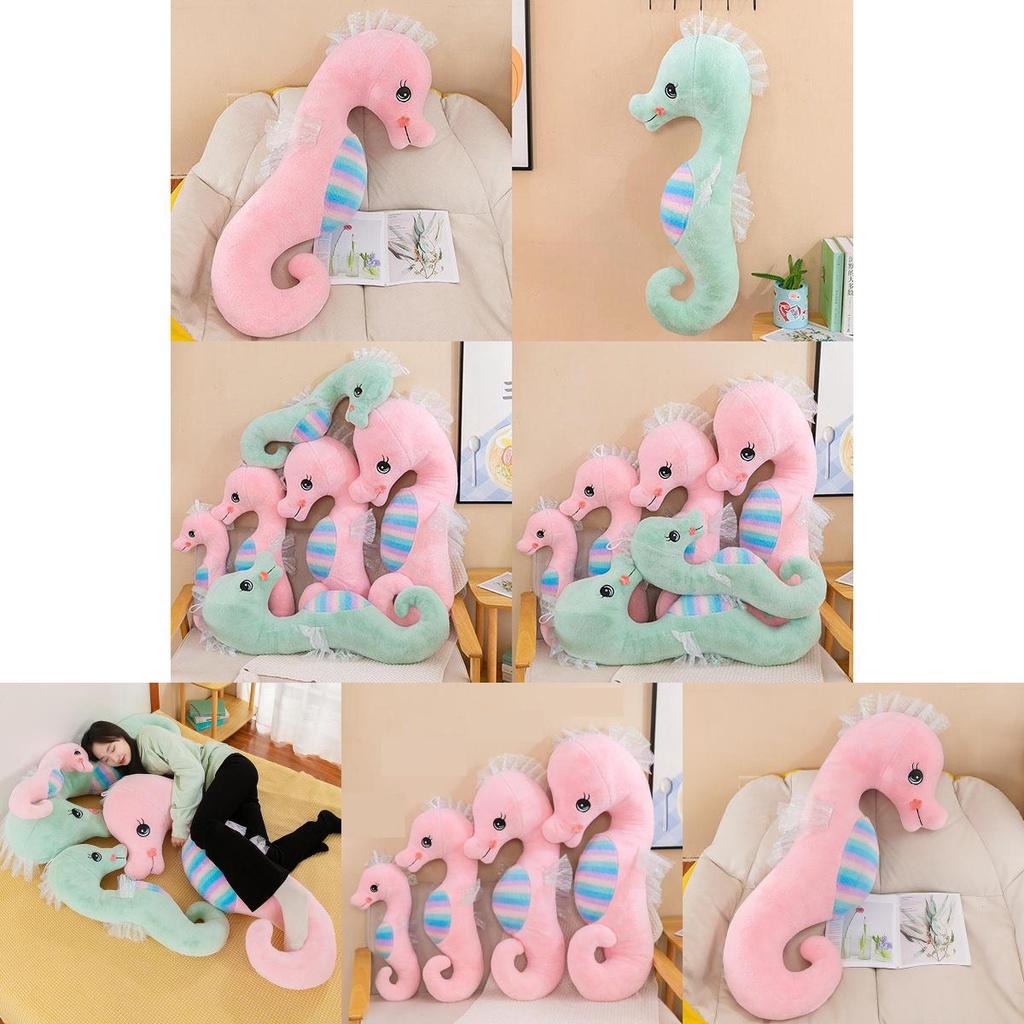 Colorful Seahorse Plush Toy Large Stuffed Animal Doll For Bedtime Cuddles And Leg Support Pillow