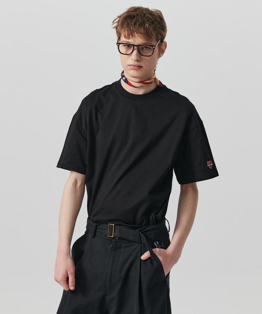 BEYOND CLOSET Nomantic Small Logo Basic Short Sleeve T-Shirt Black