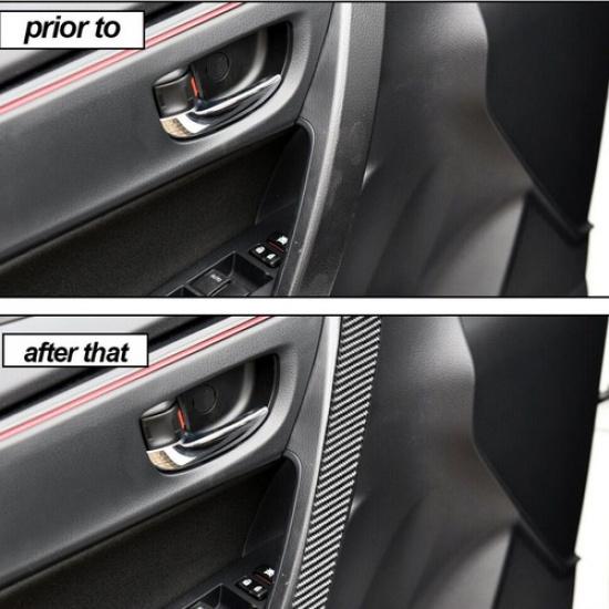 Carbon Fiber Inner Door Armrest Panel Cover Trim Fit For Corolla 2014-18