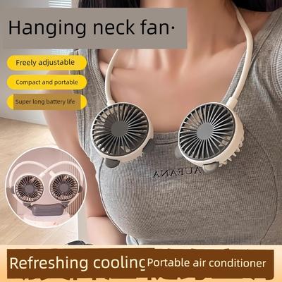 Portable Neck Fan for Lazy People, Convenient USB Charging Model, Small Personal Cooling Device for Men and Women Students, Ultra-Long Battery Life
