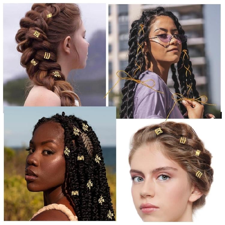 52lots Elegant Hair Extension Link Easy To Use Hair Extension Rings Beads for Braids And Dreadlocks