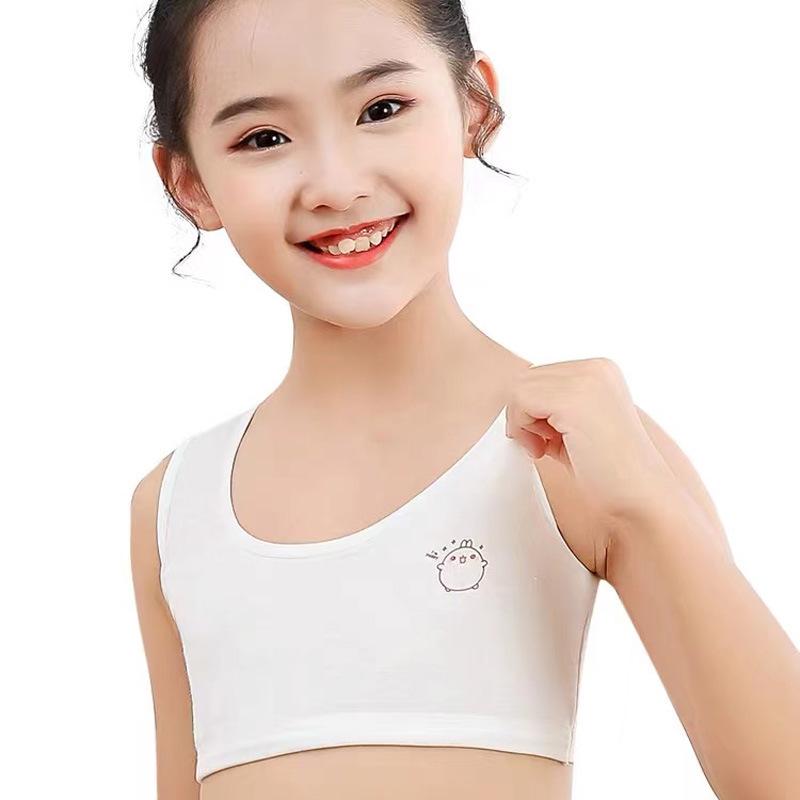 Girls' Cartoon Cotton Camisole Bra for 11-12 Year Olds