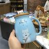 High Looking Cute Cat Mug Water Cup Creative Ceramic Spoon Office Home Use Men and Women Drinking Water Cup