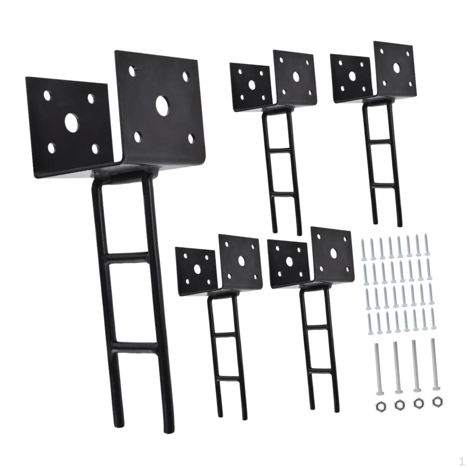 

4 Pieces U Shape Post Anchor Heavy Duty Base for Mailboxes Concrete Wood Fence