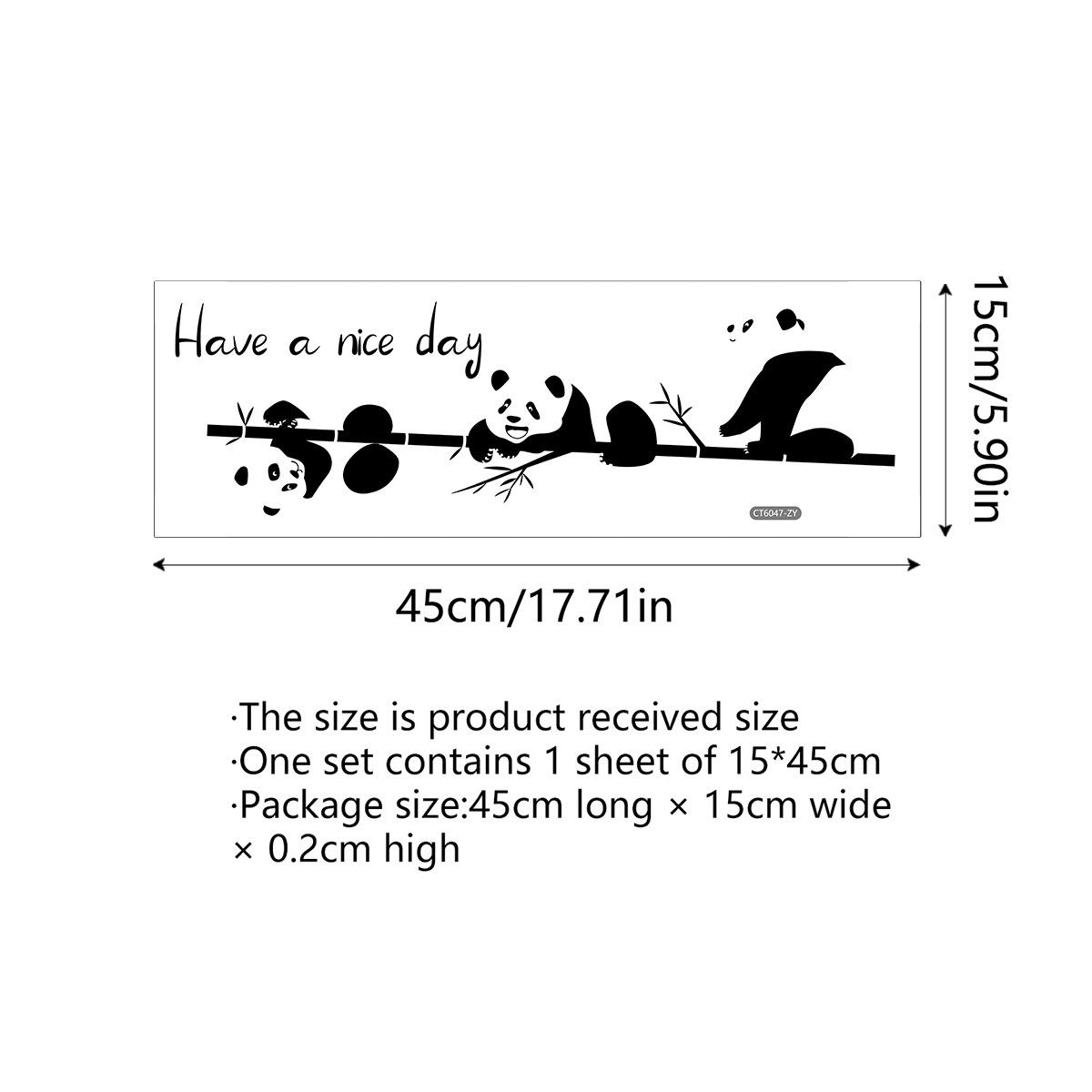 

Cartoon Animal Switch Sticker Bamboo Three Pandas Wall Sticker Glass Window Mirror Decorative Home Wall Sticker Self-adhesive