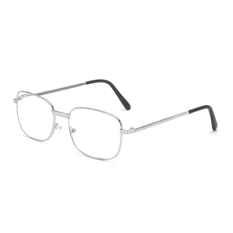 Fashionable Full-Frame Clear Resin Presbyopia Glasses with Metal Iron Legs