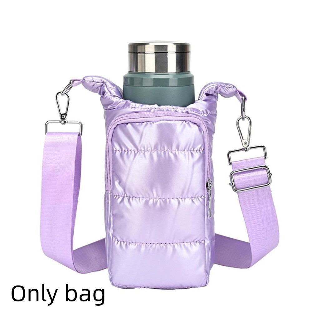 Shoulder Strap Water Bottle Carrier Bag Nylon Shoulder Bag Water Bottle Holder Down Front Pocket Water Bottle Sling Bag Case