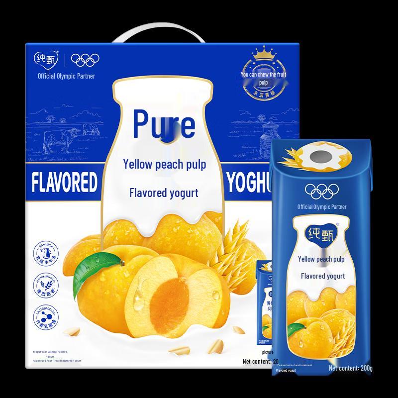 Mengniu Chunzhen Yellow Peach & Oat Yogurt