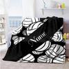 Black White Volleyball Customize Text Blanket Cozy Personalized Blanket Soft Warm Cozy Suitable for Livingroom Bed Office Chair Living Room