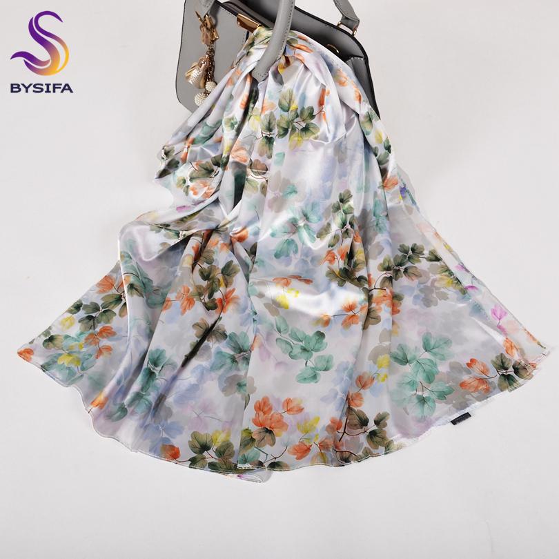 [BYSIFA] Grey Pink Peony Women Satin Long Silk Scarf Shawl Chinese Style Scarves Printed Fall Winter Female Head Scarf 160*70cm