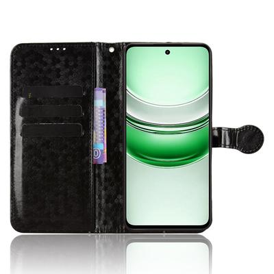 Etui portfelowe dla Realme C71 4G z wytłoczonym wzorem w kropki, skórzane PU, pokrowiec na telefon z paskiem na nadgarstek