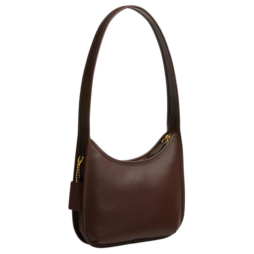 Coach Curve 23 Top Zip Closure Glove Tanned Leather Underarm Tote Shoulder Bag Medium Women Bags Brass Maple-Brown CAF11-B4MPL