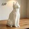 Modern Cat Figurine Geometric Figurine 3D Printed Low-Poly Sculpture Minimalist Statue Artistic for Home Table Shelf Decoration Durable