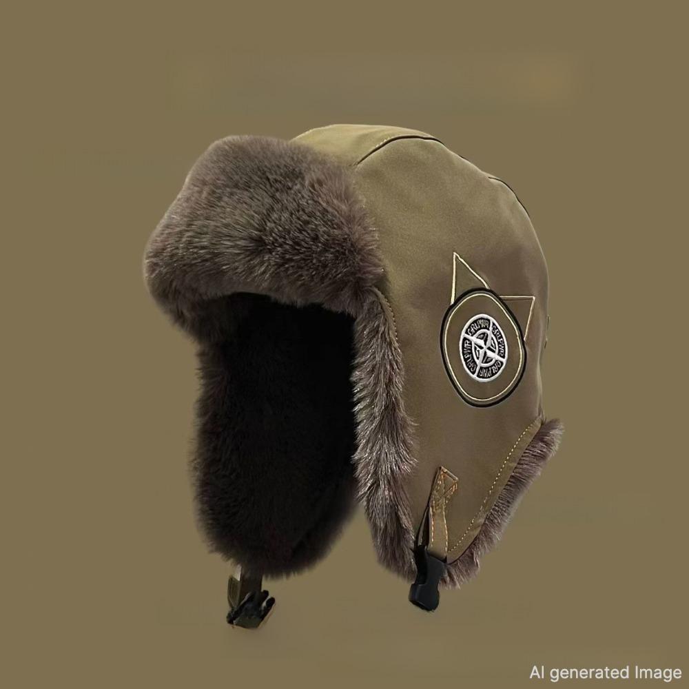 Winter Knit Trapper Hat Fleece Lined Thickened Earflap Beanie Windproof Warm Cold Weather Cap